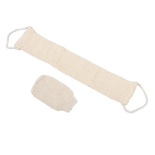 Mikinona 2stücke Luffa-peeling-körperschrubber Und Sisal-badehandschuhe Set Mit Rückenwaschriemen Für Dusch Und Badepeeling Natürliche Körperreinigungshandschuhe Für Männer Und Frauen Beige von Mikinona