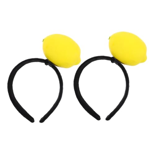 Mikinona Lustiges Zitronen-stirnband 2er-pack Weiche Plüsch-haarspange Neuartiges Frucht-stirnband Für Halloween Party Hochzeit von Mikinona