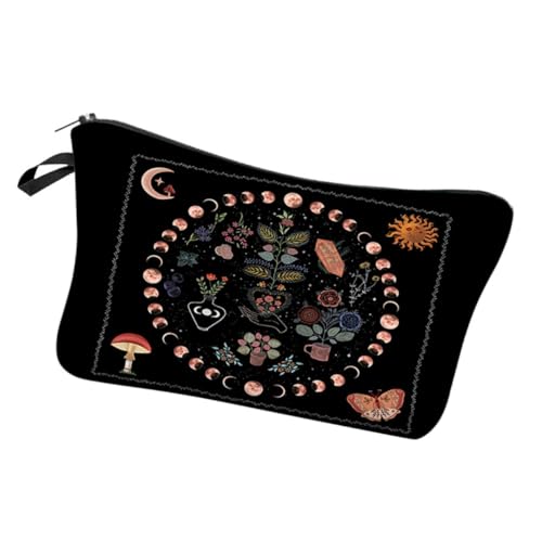Mikinona Make Up Aufbewahrungstasche Kosmetiktasche mit Reißverschluss Multifunktionale Kulturtasche für Damen für Reisen und Einzigartiges Mondphasen von Mikinona