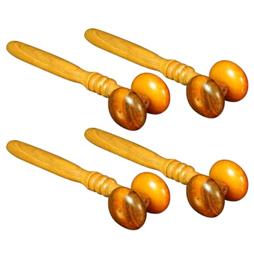 Mikinona Massagerolle aus Holz 4 Stück Massage Roller für Gesicht und Körper Strapazierfähiger Relaxstab Ganzkörper Massagegerät für Männer und Frauen von Mikinona