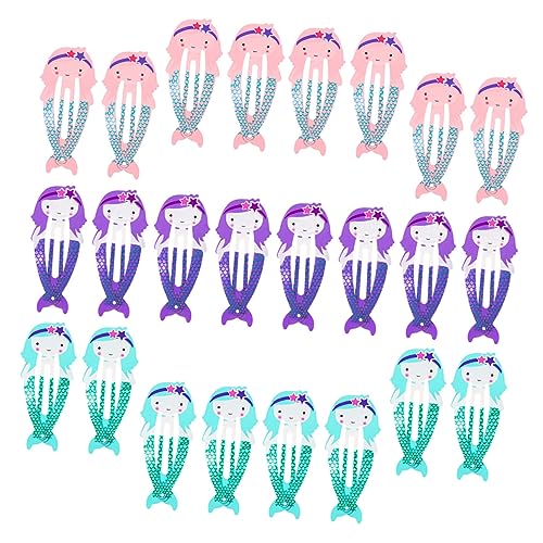 Mikinona 24stücke Meerjungfrauen-haarspangen Aus Metall Für Junge Mädchen Und Mädchen Snap-haarspangen Im Meerjungfrau-stil Für Geburtstags Und Weihnachts-feiern Haarklammern Zur von Mikinona