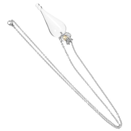 Mikinona Mini Glasflasche Halskette Transparent Kleine Flasche Anhänger DIY Wunschflasche Für Schmuck Bastelbedarf Geschenkidee von Mikinona
