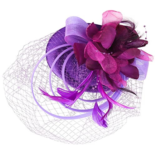 Mikinona Fascinator-stirnband Aus Federnetz Für Damen Für Teepartys Und Hochzeiten Kopfschmuck Mit Abnehmbarem Clip Haarschmuck Für Bankette von Mikinona