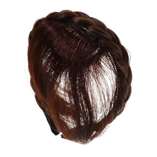 Mikinona Natürlich Aussehendes Geflochtenes Haarband mit Luftigem Stirnhaar Fischgrätenzopf Nahtloser Haarintegration Weichem Langlebigem Material Haarverlängerung für Frauen Hellbraun von Mikinona