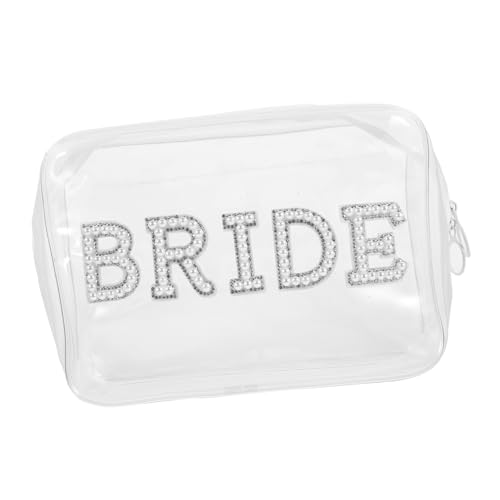 Mikinona Braut Make-up Tasche Transparente Kosmetiktasche Für Reisen Multifunktionale Kultur Und Toilettentasche Für Damen Für Hochzeit Und Junggesellenabschied von Mikinona