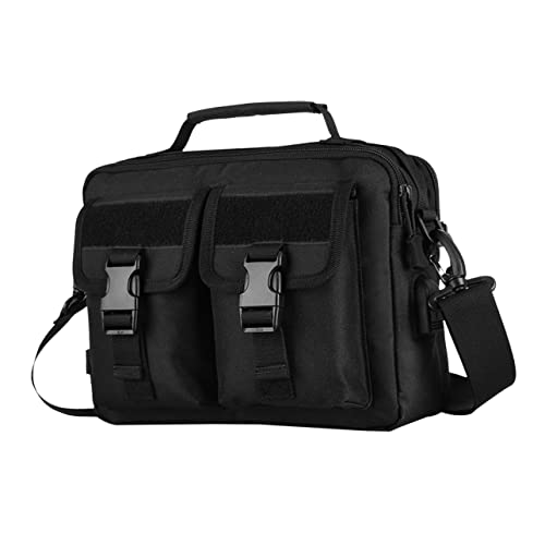 Mikinona Outdoor Umhängetasche für Männer Robuste Fishing Tackle Bag mit Verstellbarem Schultergurt für Camping Wandern und Freizeitaktivitäten Schwarz von Mikinona