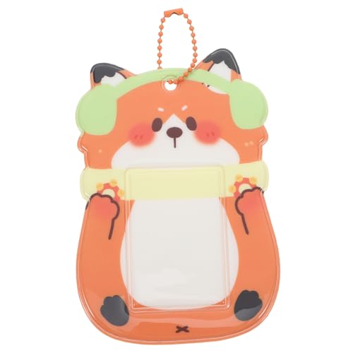 Mikinona PVC Kartenetui mit Niedlichem Fuchs Motiv Multifunktionaler Cartoon Tier fotokartenhalter aus Langlebigem PVC Schützender Schlüsselanhänger für Schüler und Alltag Praktisches von Mikinona