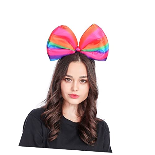 Mikinona Leichte Holografische Haarspange Mit Regenbogenstreifen Und Schleife Für Partys Damen Performance-haarreif Für Mädchen von Mikinona