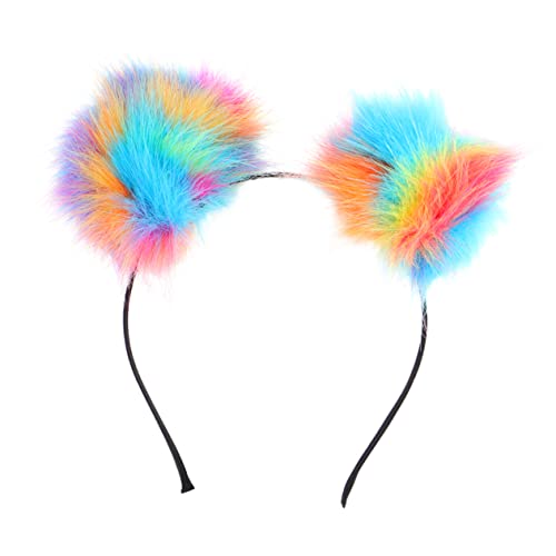 Mikinona Pelzknäuel-stirnband Abschlussball-stirnband Pompom-kugel-haarreifen Stirnband Für Kinder Haarschmuck Für Kinder Plüsch-katzenohren-stirnband Kinder Dekor Bilden Mode Damen von Mikinona