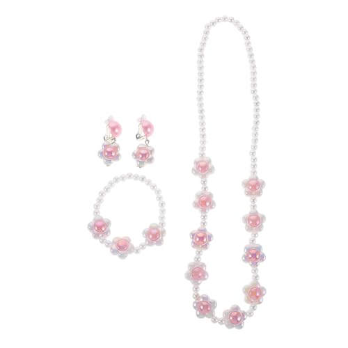 Mikinona Perlenblumenschmuck Perlenohrringe Schmuck Für Kleine Mädchen Süße Halskette Für Frauen Schmuck Für Mädchen Modeschmuck Kinderohrringe Kinderschmuck von Mikinona