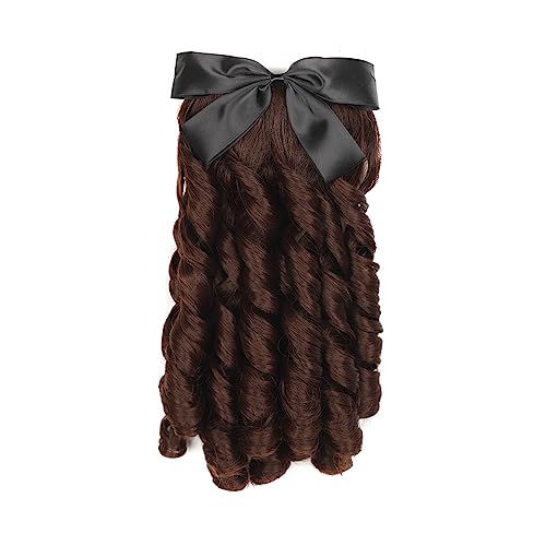 Mikinona Perücke Menschlich Barrettes Gefälscht Klobiges Geflochtenes Stirnband Halloween-kostüme Männer Stifte Stirnbänder Für Damen Pin-curl-clips Festival Gürtel Besetzt Rave Stoff Brown von Mikinona