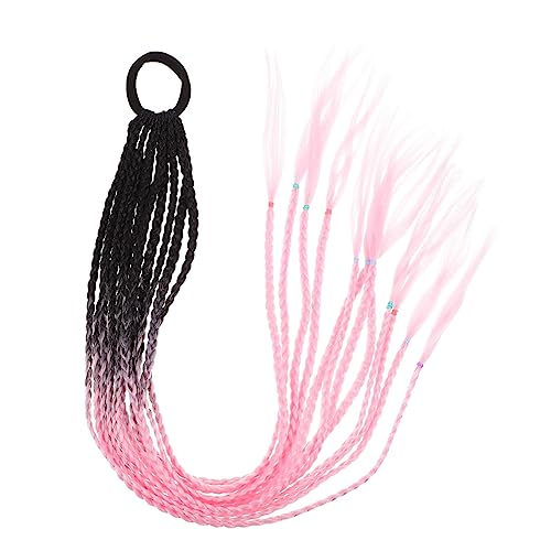 Mikinona Pferdeschwanz kunsthaar künstliche haare zöpfe ziergeflecht Perücken mit aus Echthaar geflochtene Haargummis Haarbänder Häkelnadel Zartes Haarteil Haarschmuck Die Seide Black von Mikinona