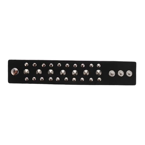 Mikinona Punk Stil Nieten Armband Verstellbares Lederarmband Damen Herren Kreativer Schmuck für Alltag und Party Schwarz Mikinona Punk Stil Nieten Armband Verstellbares Lederarmband Damen Herren Kreativer Schmuck für Alltag und Party Schwarz von Mikinona