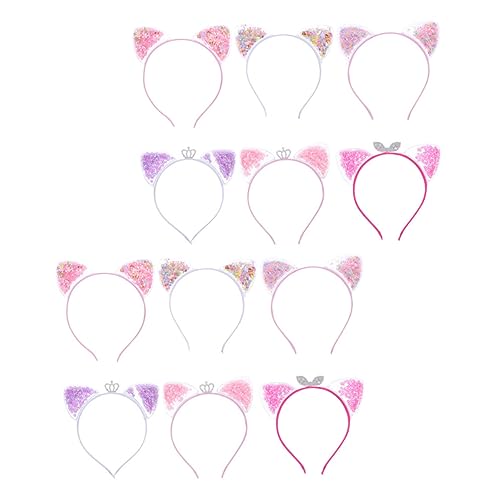 Mikinona 12stücke Katzenohren Haarreifen Junge Mädchen Stirnband Mädchen Haarband Party Requisiten Haar Zubehör Für Halloween Weihnachten Geburtstag von Mikinona