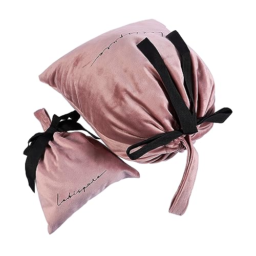 Mikinona Reise-Make-up-Tasche Organizer-Set 2-teilig Kosmetiktasche mit Kordelzug Samt klein und groß für Geschäftsreisen von Mikinona
