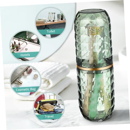 Mikinona Reise Zahnbürstenhalter und Mundspülbecher Zahnbürsten Etui Bpa Frei Wiederverwendbar Multifunktional Für Zahnpasta und Makeup Pinsel Organizer von Mikinona
