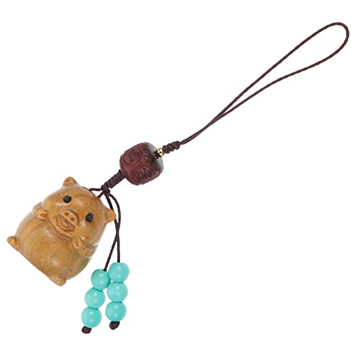 Mikinona Retro Schlüsselanhänger Aus Grünem Sandelholz Für Damen Und Herren Tragbarer Taschenschmuck Multifunktional Hängend Niedliches Schweinchen Design Für Jeden Anlass von Mikinona