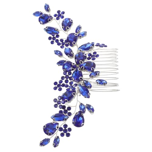 Mikinona Rhinestone Bridal Hair Comb Blauer Schmuck Für Hochzeit Und Party Eleganter Haarschmuck Für Frauen Braut Zubehör Zeitloses Design von Mikinona