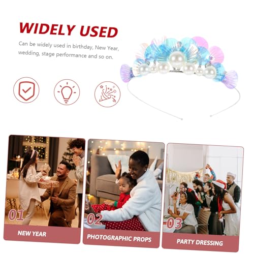 Mikinona Rhinestone Haarband Mädchen Meerjungfrau Krone Glänzendes Diadem Party Haarschmuck für Bühnenauftritte und Geburtstagsfeiern Bezauberndes Accessoire für Festliche Anlässe von Mikinona