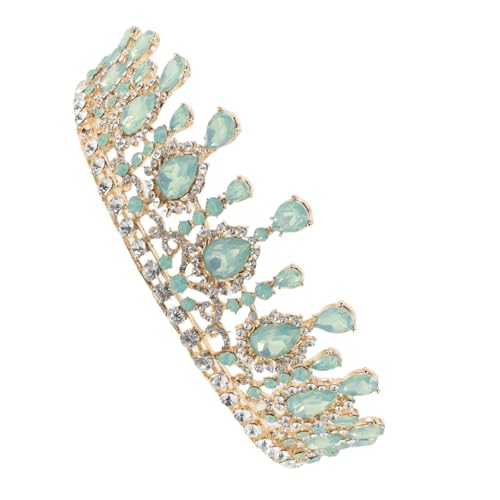 Mikinona Romantische Brautkrone mit Grünen Kristallen Feine Verarbeitung Leichter Hochzeitsschmuck für Braut Vielseitig für Hochzeit Geburtstag Fotoshooting Prinzessinnen Haaraccessoire von Mikinona