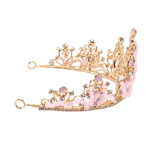 Mikinona Rosa mit Strasssteinen Leichter Haarschmuck für Mädchen Stabile Prinzessinnen Tiara für Geburtstagsfeiern und Dress Up Design für Blumenmädchen und Festliche Anlässe von Mikinona