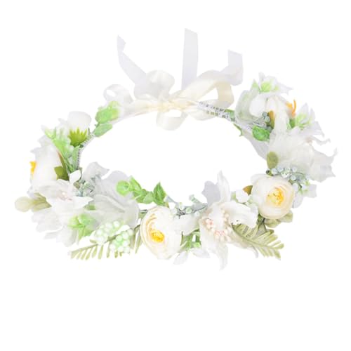 Mikinona Rose Fake Braut Haarband Blumen Haarkranz Hochzeit Blumen Haarteil Für Die Braut von Mikinona
