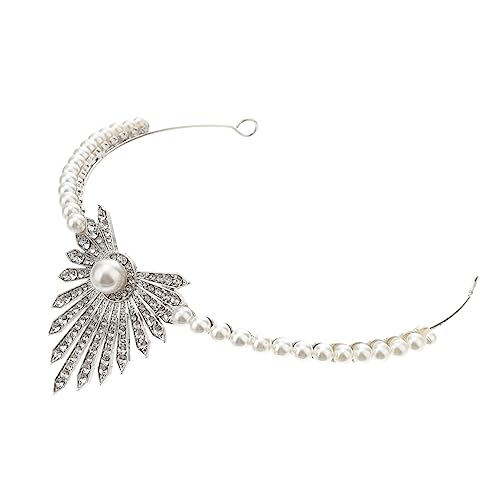 Mikinona Schimmernde Braut Tiara mit Falschen Perlen und Strasssteinen Eleganter Haarschmuck für Hochzeit Bankett Brautaccessoire Stilvolles Stirnband für Besondere Anlässe von Mikinona