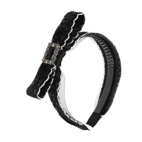 Mikinona Schleife Stirnband hochzeitshaarschmuck für bräute stirnband für teenager-Mädchen Haarschmuck für die Hochzeit Damen Stirnband braut kopfschmuck Perle Pailletten Haarteil Fräulein von Mikinona