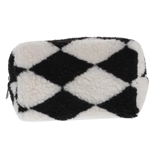 Mikinona Plush Kosmetiktasche Für Damen Multifunktionale Schminktasche Schachbrettmuster Für Und Aufbewahrung Von Make-up Und Schreibwaren von Mikinona
