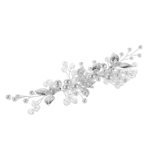 Mikinona Schönes Braut-haarband mit Strass und Blumen Brautschmuck aus Legierung mit Perlen Vielseitiges Hochzeits Ball-accessoire für Damen Einfach zu Befestigen Romantisches Design von Mikinona