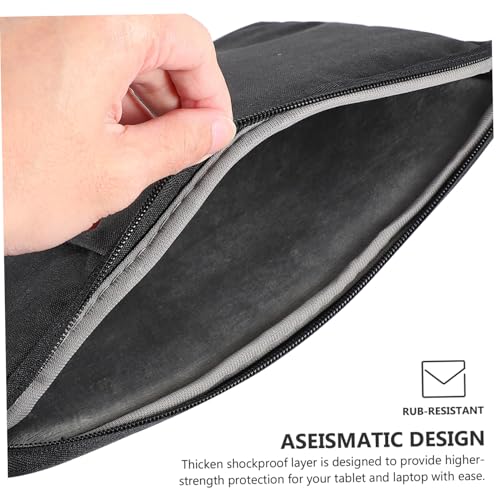 Mikinona Schwarze Tablet Sleeve Tasche mit Tragegriff Wasserabweisende Oxford Laptophülle Kompatibel für Ipad und Notebook Langlebige Handtasche mit Organizerfach für Mobiles Arbeiten von Mikinona