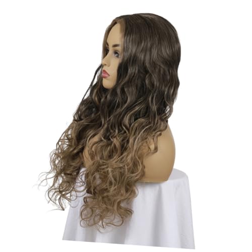 Mikinona Lace Front Perücke Damen Lockenperücke Schwarz Faser Realistischer Look Party Täglicher Gebrauch von Mikinona