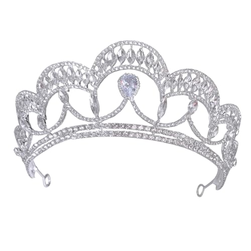Mikinona Silberne Tiara Krone für Damen Haarband Brautschmuck für Feste Geburtstagsfeiern Fotoshootings und Mehr Einfach zu Funkelndes Design für Unvergessliche von Mikinona