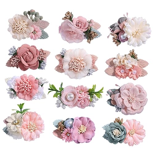 Mikinona 12stücke Blumen Haarspangen Für Mädchen Simulation Blume Haar Clips Dekorative Blumen Haarspange Für Haare von Mikinona