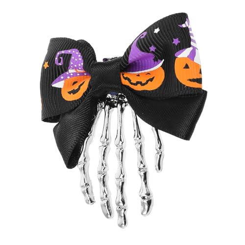 Mikinona Skelett Ghost Claw Haarnadel Led Halloween Gotisch Clips Mädchen Mit Schleife Haarspange Knochen Gebogen Party Zubehör Für Dekorative Haarspangen Klein Zinklegierung Schwarz von Mikinona
