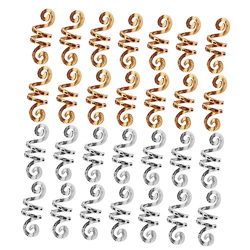 Mikinona Stilvolle Haarmanschetten 40 Stück Legierung Dreadlock Mädchen Haar-accessoires Flechtperlen Silberfarben Filigrane Röhre Für Das Haar von Mikinona
