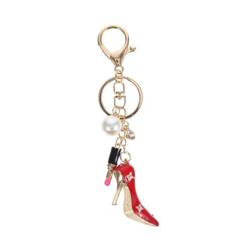 Mikinona Stylischer Schlüsselanhänger mit Lippenstift und High Heel Charm für Damen Charm für für Frauen und Mädchen Trendige Schlüsselanhänger Dekoration von Mikinona