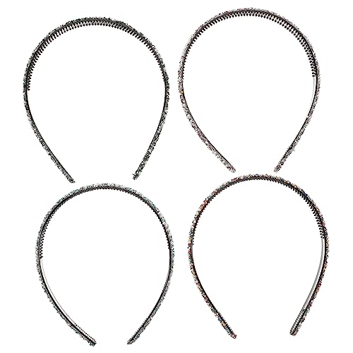 Mikinona 4 Stück Strass-perlen-stirnband Stirnband Mit Perlen Für Die Braut Perle Frauen Haarband Kristall Stirnband Bling-kopfbedeckungen Haarschmuck Strasssteine Fräulein Zahnlos von Mikinona