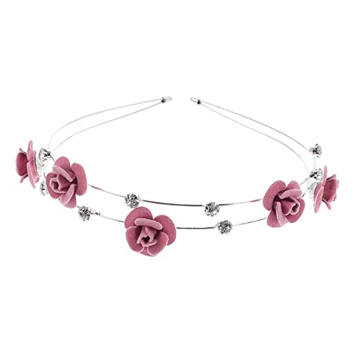 Mikinona Stirnband Haarschmuck Für Die Hochzeit Zartes Haarband Haarpflegezubehör Haarband Haarschmuck Für Mädchen Rose Rosa Braut Mexiko Kristall Zinklegierung von Mikinona