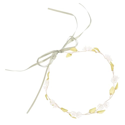 Mikinona Blumenhaarkranz Stirnband Zubehör Mori Abteilung Künstliche Blumenkrone Hochzeit Haarschmuck Lebensmittel Lilienblätter Blumen Dekorationen Schmuck Kranz Stirnband von Mikinona