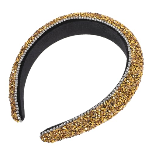 Mikinona Goldene Stirnbänder Für Damen Strass-stirnband Mit Perlen Gepolstertes Stirnband Aus Modische Haar-accessoires Für Frauen von Mikinona