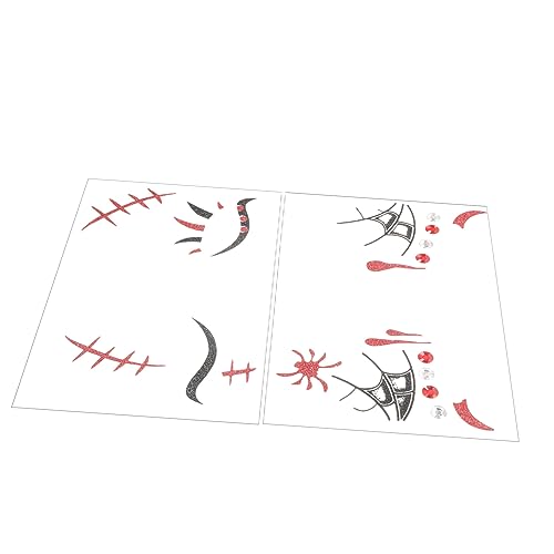 Mikinona 2blätter Halloween Gesichtstätowierungen Temporäre Glitzersteine Hautfreundliche Make-up Aufkleber Für Cosplay Partys Und Festival-dekorationen Kreative Schminke Für Mikinona 2blätter Halloween Gesichtstätowierungen Temporäre Glitzersteine Hautfreundliche Make-up Aufkleber Für Cosplay Partys Und Festival-dekorationen Kreative Schminke Für von Mikinona