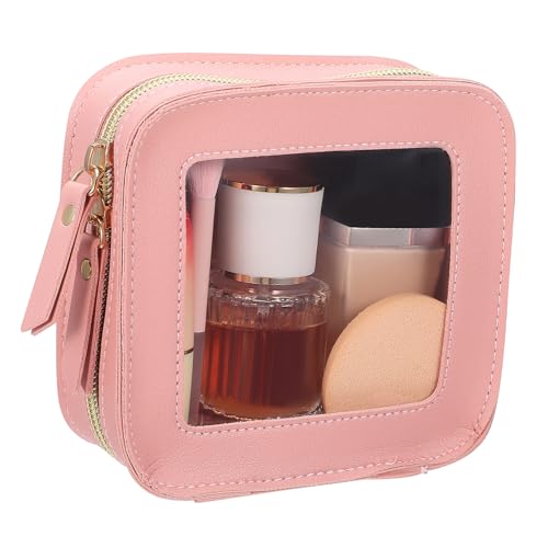 Mikinona Transparente Reisetasche Mit Reißverschluss Mini-Kosmetiktasche Für Damen Make-up-Aufbewahrungstasche Mit Transparenter Vorderseite Tragbarer Organizer Für Hautpflegeprodukte von Mikinona