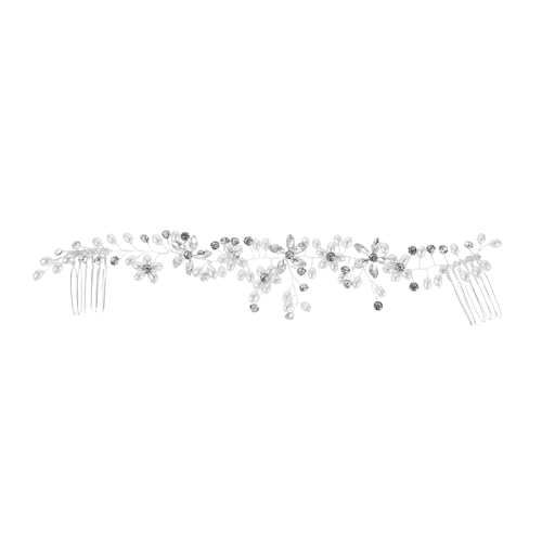 Mikinona Vintage Braut Haarband mit Strass und Perlen Handgefertigtes Doppeltes Kamm-design für Sichere Hochsteckfrisuren Vielseitiges Brautschmuck-accessoire für Hochzeit und Festliche von Mikinona