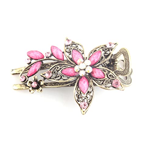 Mikinona Vintage Haarspange - Haar Klammern - Haarklammer Mädchen Haare blumen clips Haarspangen Haarnadel Haarklammer Haarspange Haupt Haarschmuck Kopfbedeckung Fräulein Rosa von Mikinona