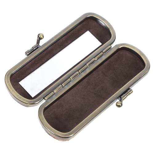 Mikinona Vintage Lippenstift Etui Klein Tragbar mit Blumenmuster Lippenstift Aufbewahrungsbox mit Spiegel Kratzfest Vielseitig als und Schmuckbox Geeignet Langlebig für Damen von Mikinona