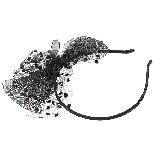 Mikinona Netzgaze-spitze Stirnband Für Damen Und Mädchen Schwarzer Haarverschluss Mit Tüll-design Und Schleier Modisches Fliege-stirnband Für Partys Und Alltag von Mikinona