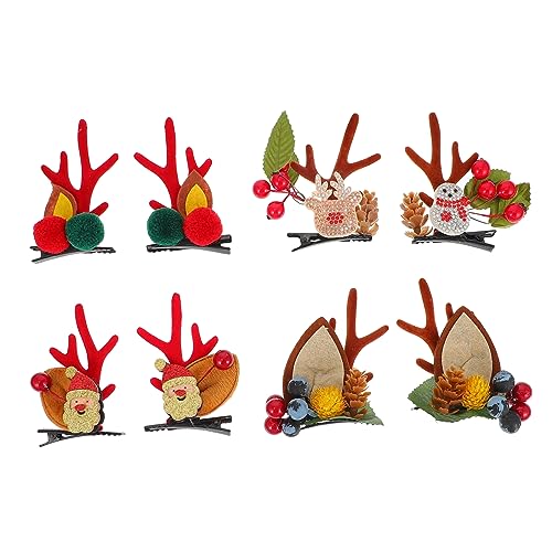 Mikinona 4paare Weihnachts- -haarspangen Süße Antler Haarschmuck Für Festliche Anlässe Designs Braune Rentierhörner Für Mädchen Und von Mikinona
