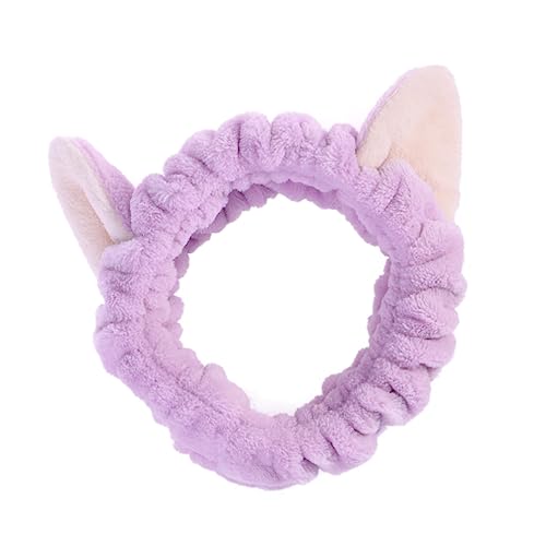 Mikinona Haarspange Häkelmützen Für Make-up-kopftuch Handtuch-stirnband Stickpackung Katze Stirnbänder Für Die Gesichtsdusche Kosmetisches Tier Erwachsener Fräulein Violett von Mikinona