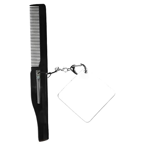 Mikinona Klappkamm Faltbar Für Herren Reise-taschenkamm Mit Schlüsselanhänger Quadratischer Spiegel Feiner Zahnkamm Praktisch Und Tragbar von Mikinona